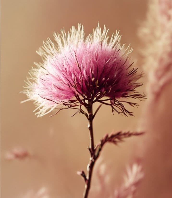 A soft pink mimosa flower